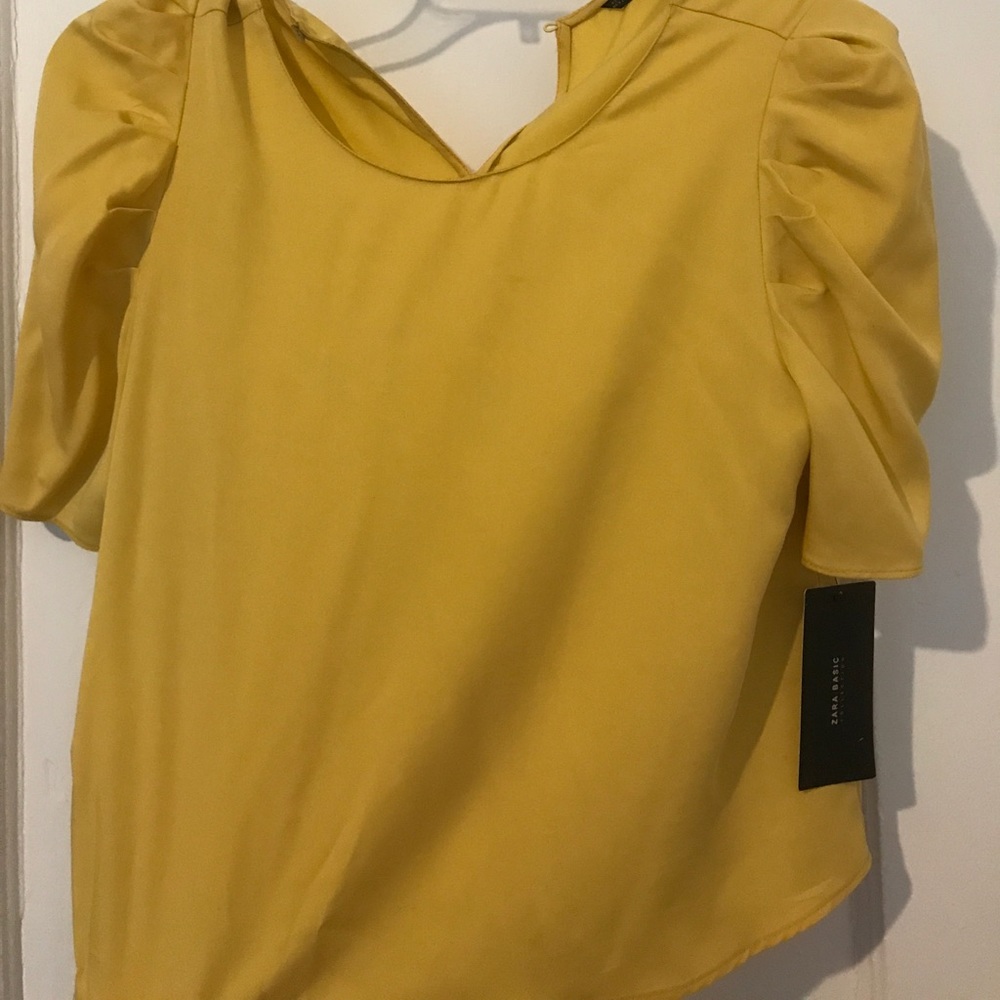 Zara mustard blouse