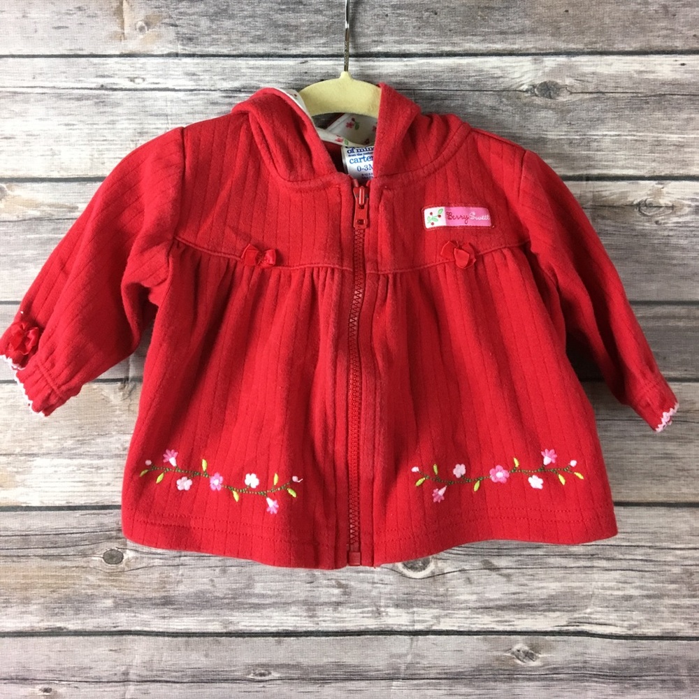 Infant girls zip up hooded jacket