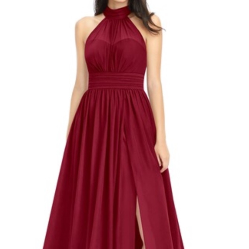 Azazie Iman burgundy gown