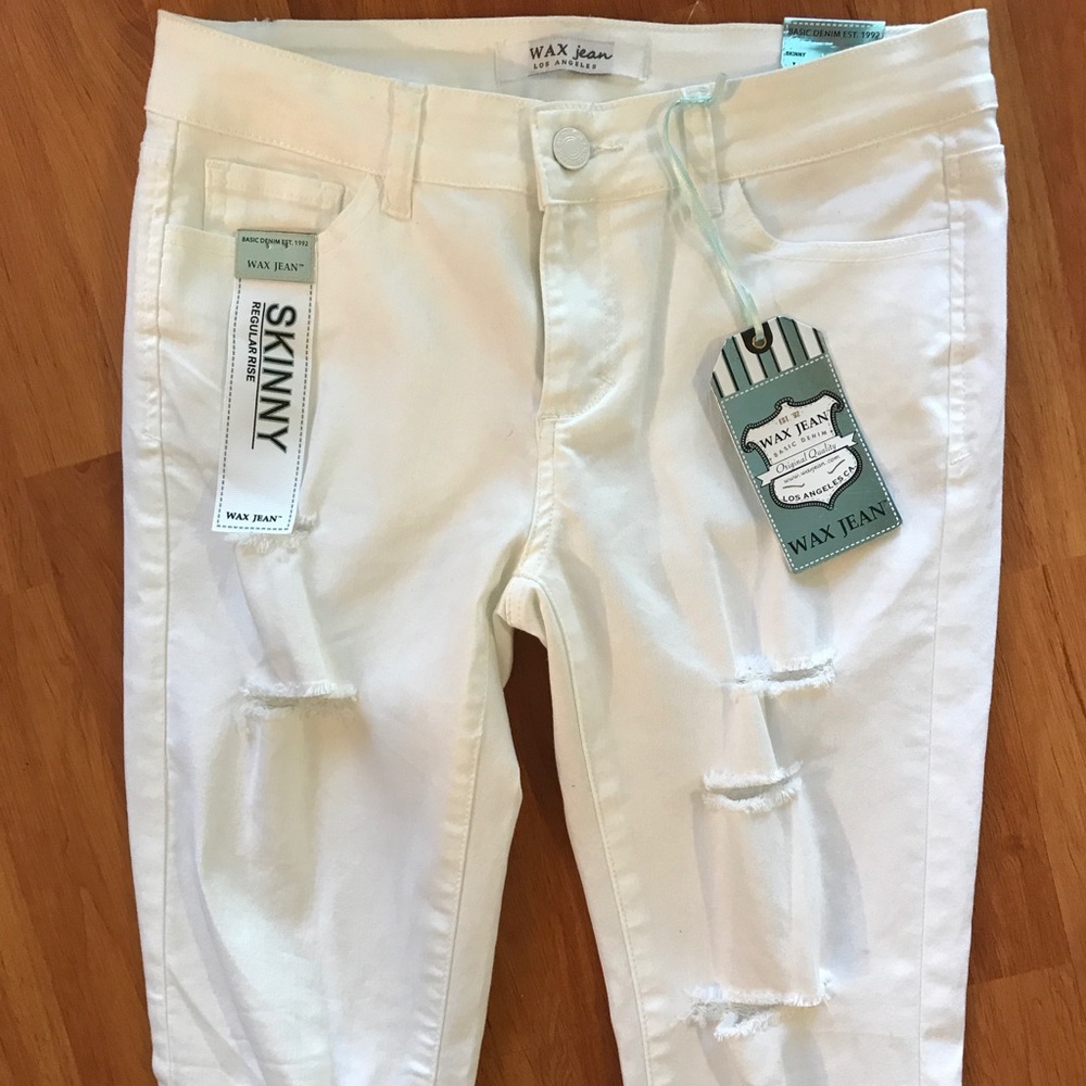 NWT WAX JEAN White Distressed Skinny Jeans! 😍👖