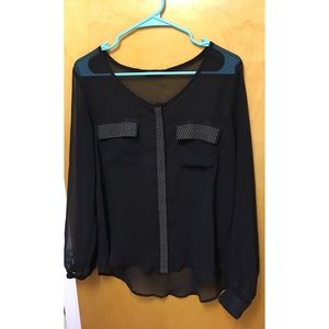 Black Chiffon Blouse