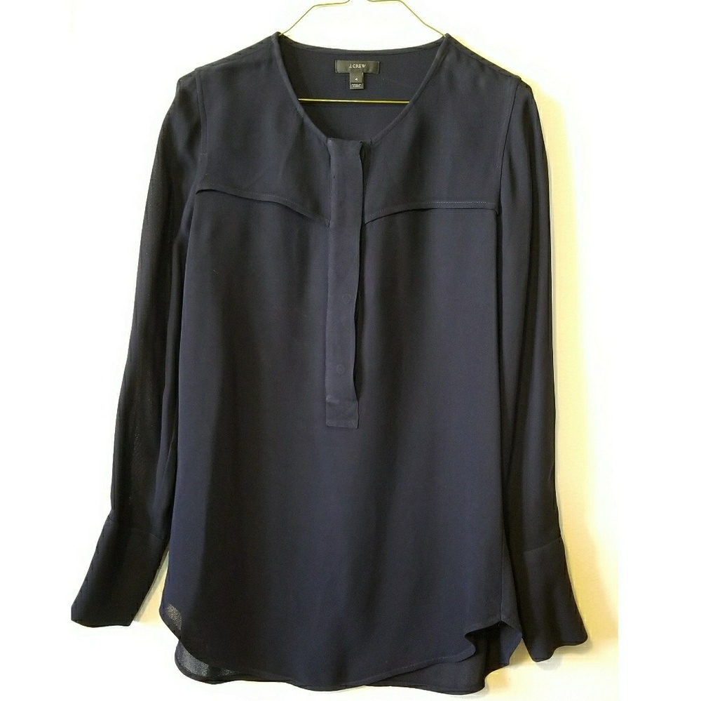 (SOLD) J Crew navy blue blouse