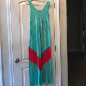 Mint and Coral Maxi Dress