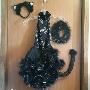Black Silver Kitty Cat Panther Costume