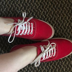 Red vans woman size 7 barely worn