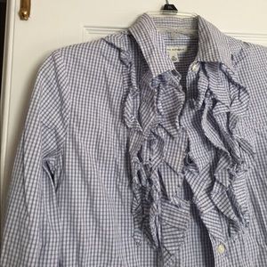 Banana Republic Ruffle Front Button Down Shirt