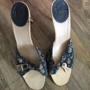 Dior denim  slide with heel