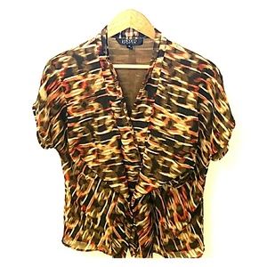 KASPER brand front tie  blouse.