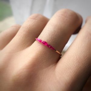 Handmade 14k Gold Raw Pink Ruby Ring