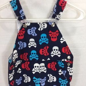 Overalls Boys Girls Size 4 with Skull Crossbones