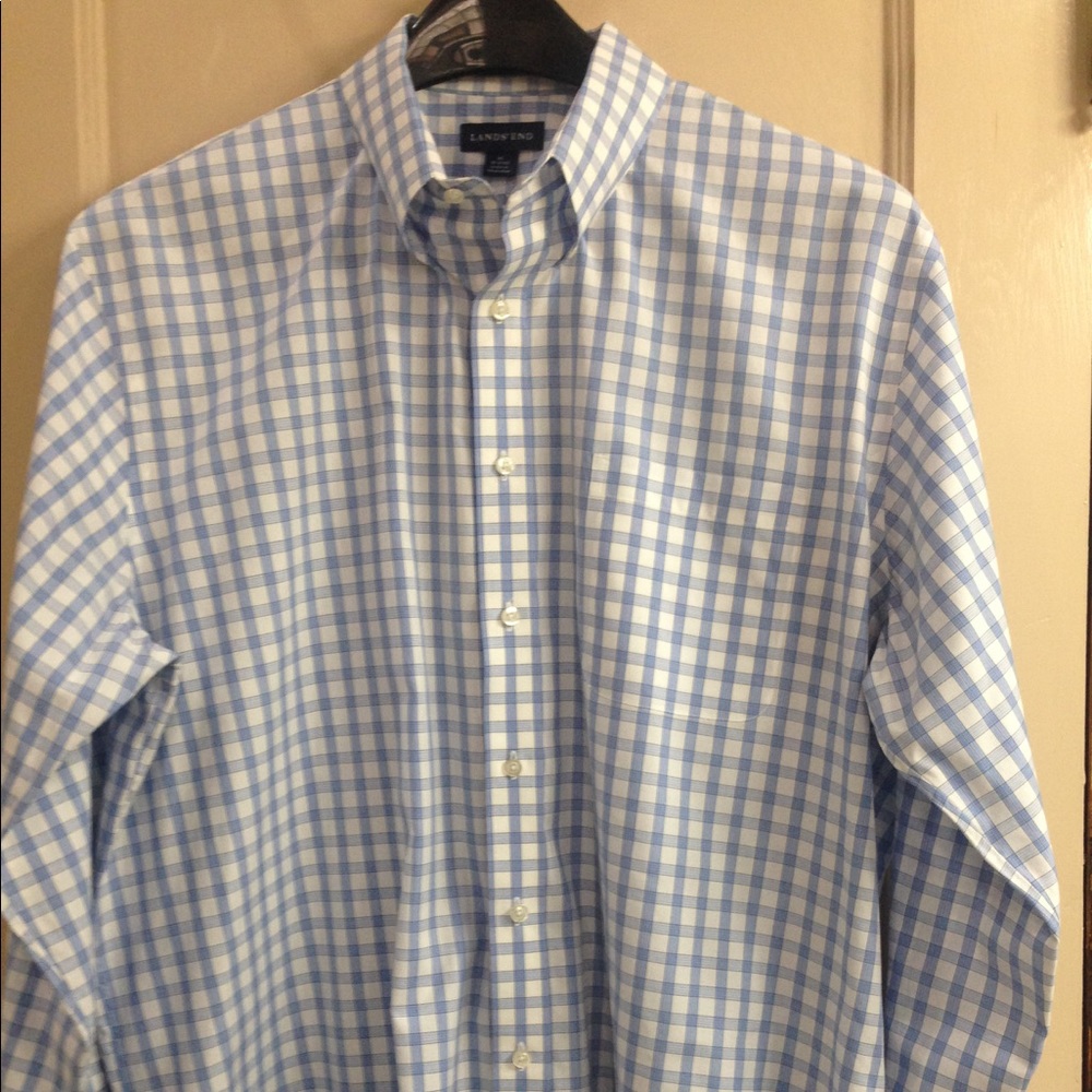 Men's Lands End Long Sleeve Shirt Size XL 17-17.5