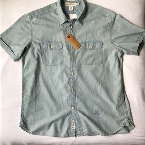 Men's H&M Short Sleeve Button Up Jean Shirt