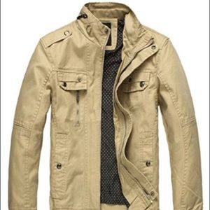 Wantdo Men's Cotton Lightweight Front Zip Jacket