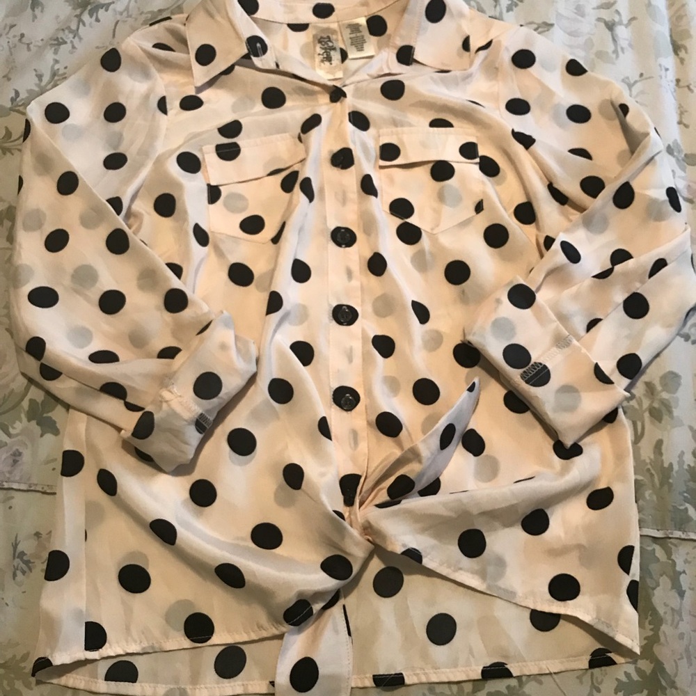 Black and Cream Polka dot Blouse