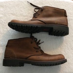 Clarks Dark Genuine Leather Lace Up Boots