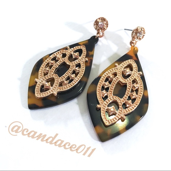 Tortious and Filigree Earrings - Picture 5 of 5