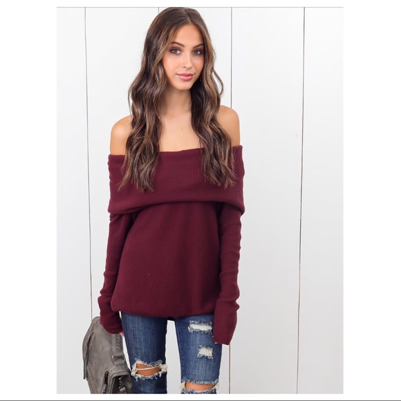 Fold Over Rib Knit Top - Picture 3 of 4