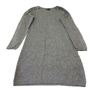 Aqua Gray 100% Cashmere Tunic Sweater Dress L