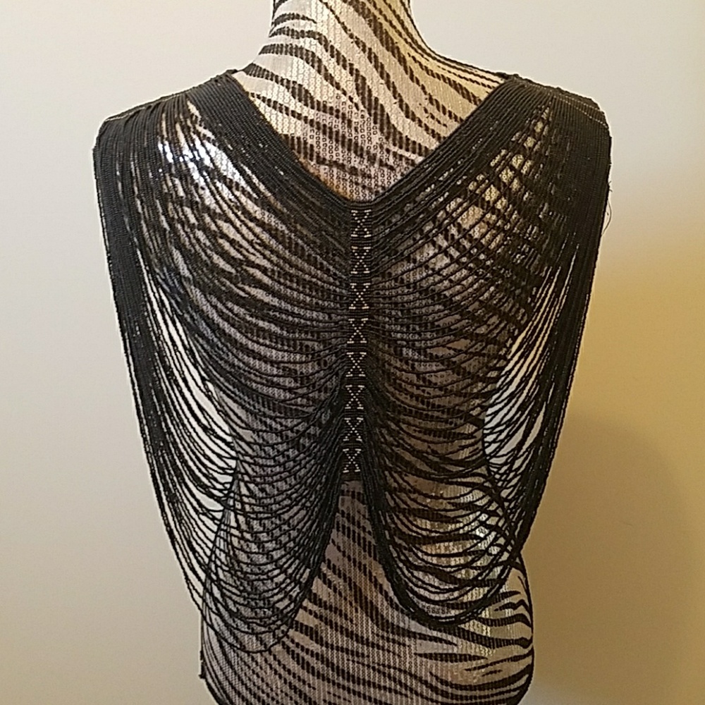 Handcrafted seed bead necklace vest - Picture 3 of 5