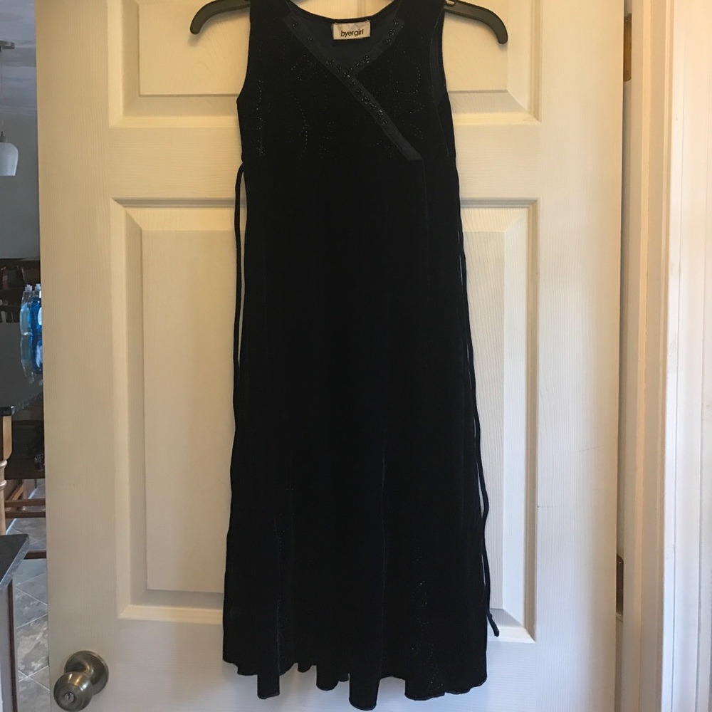 Dark blue velvet dress