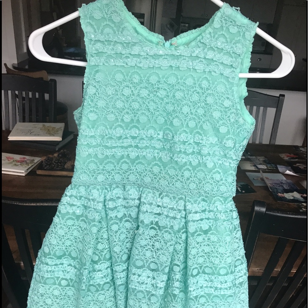 Girls Aqua Skater Dress