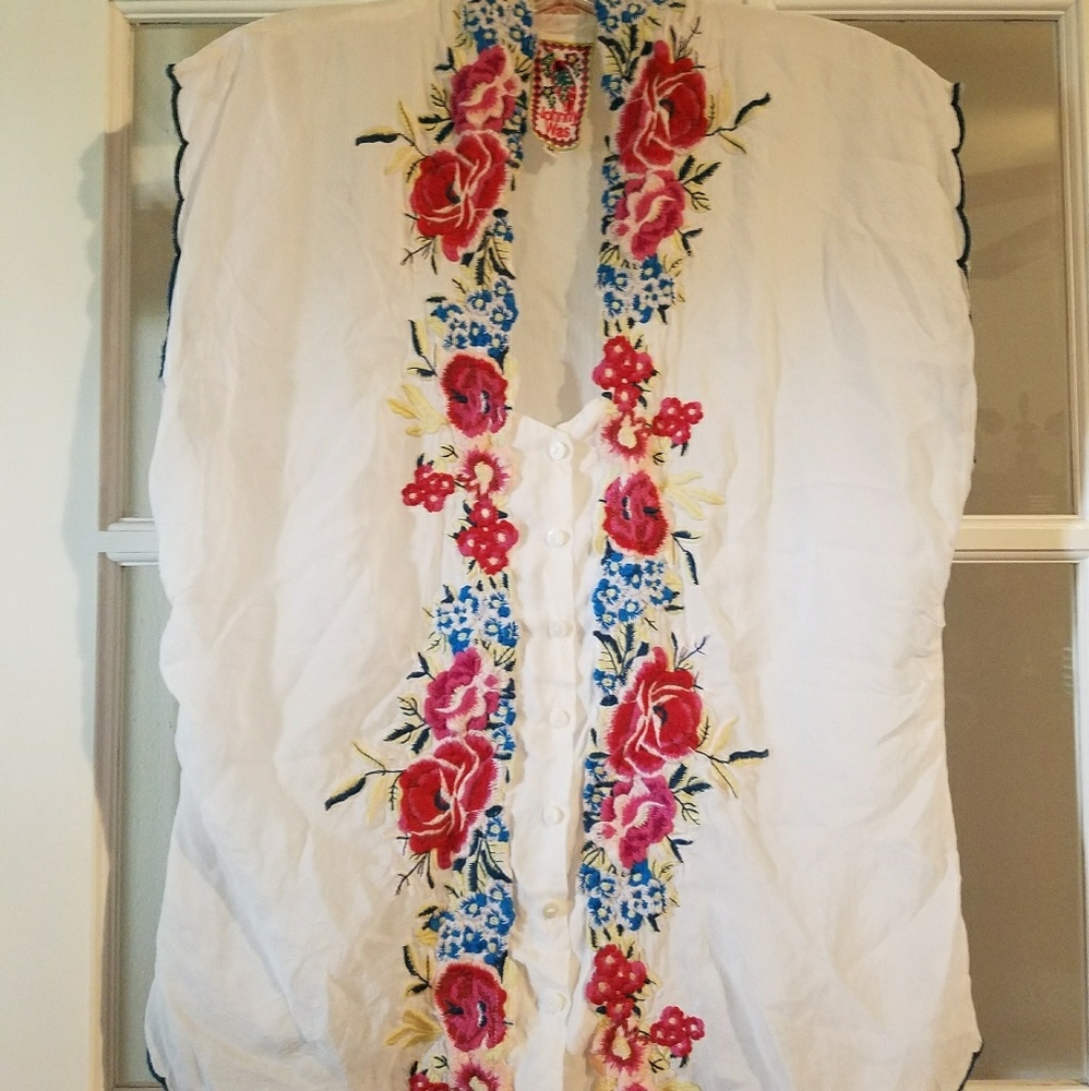 Johnny Was Embroidered Top