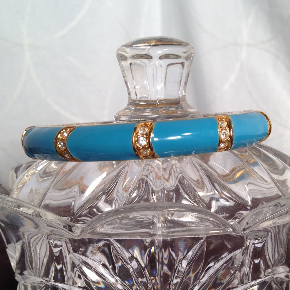 Turquoise & Rhinestone Hinged Bangle Bracelet - Picture 2 of 3