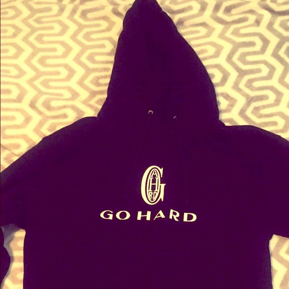 Medium Black Hoodie "Go Hard"