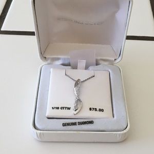 Sterling Silver 1/10 CTTW Genuine Diamond Pendant