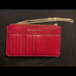 Red Michael Kors wallet/wristlet