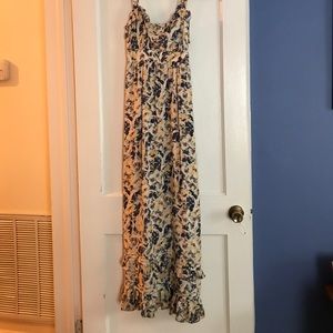Sleeveless silk maxi dress from Anthropologie