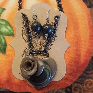 Necklace and matching earrings custom made