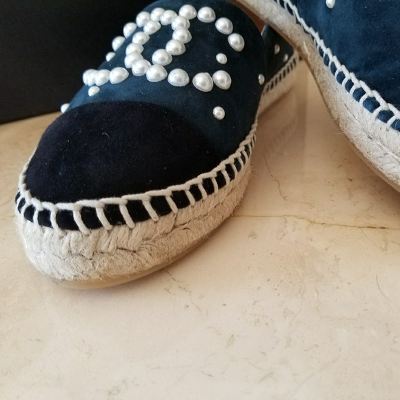 ❌SOLD❌ Chanel Navy Black Espadrilles Size 38 - Picture 4 of 8