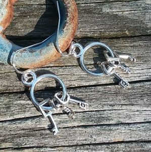 KEYS TO MY HEART darling little silver earrings !