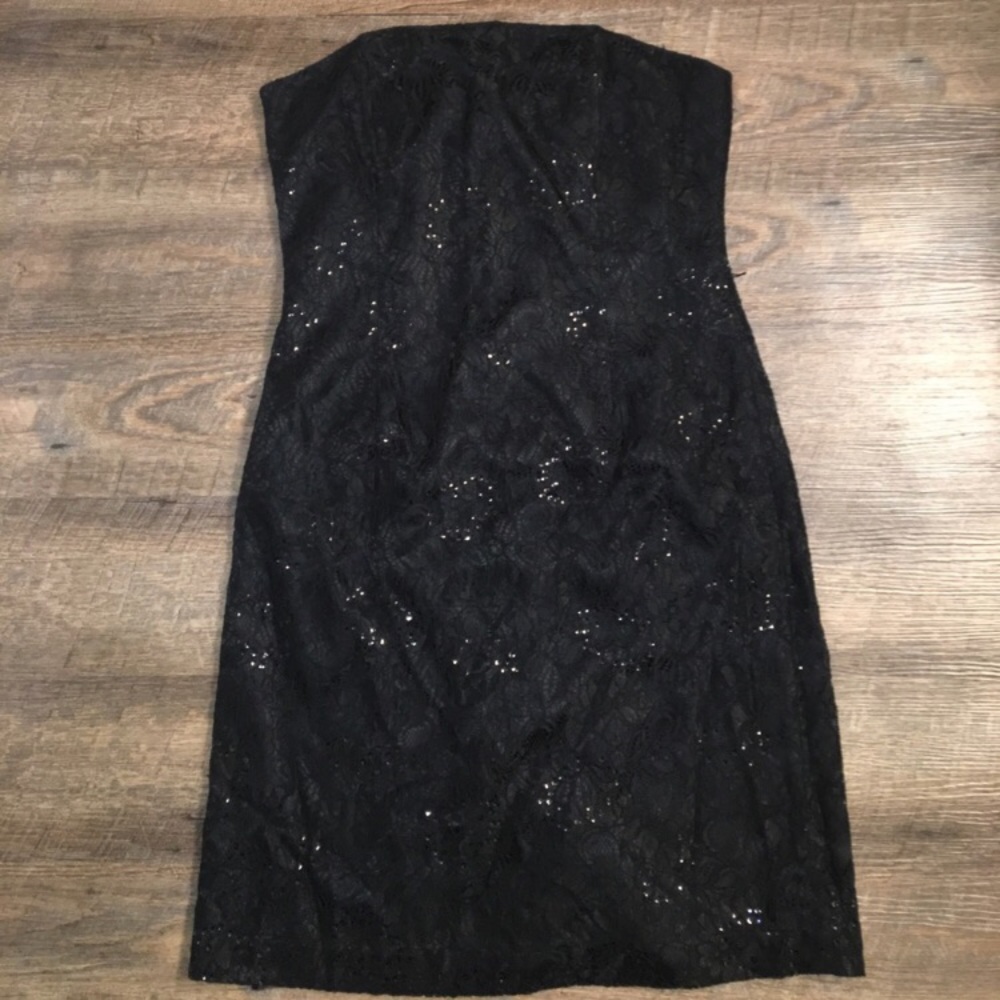 WHBM Strapless Black Sparkle Dress