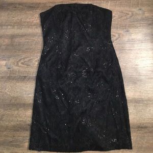 WHBM Strapless Black Sparkle Dress