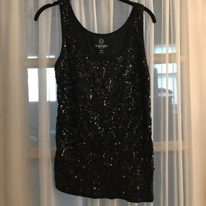 NWOT Old Navy Black Sequin Tank Top