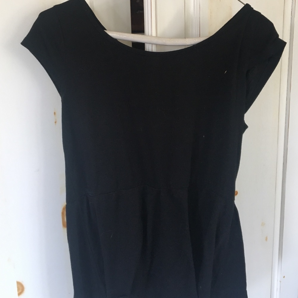 Black peplum top. Great for work or play