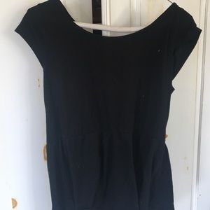 Black peplum top. Great for work or play