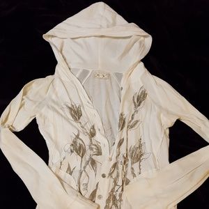 Floral hooded cardigan