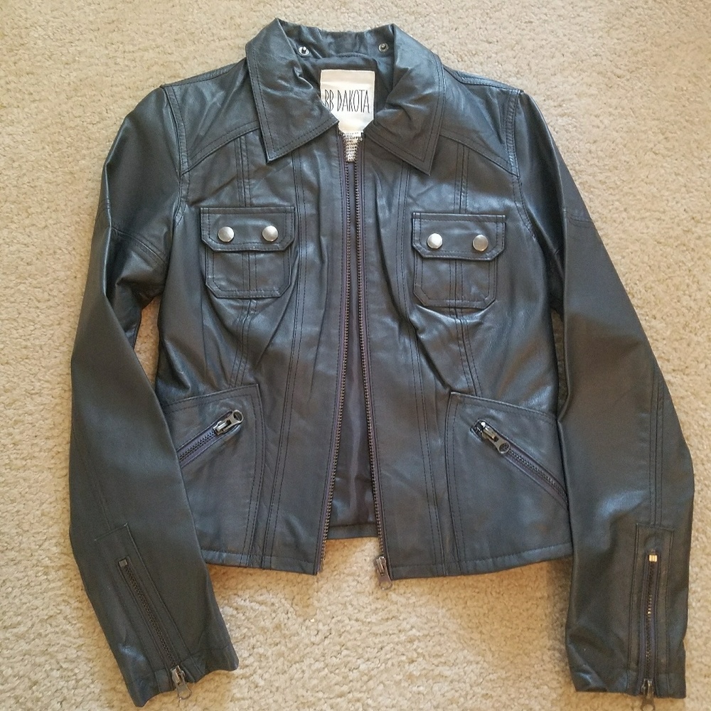 Grey Leather Jacket