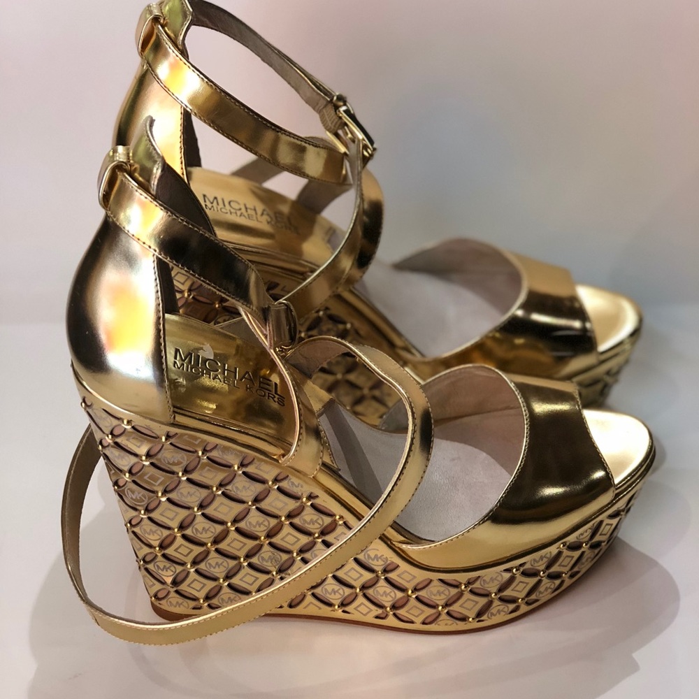 Michael Kors platform gold shoes