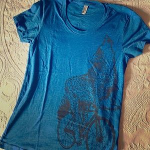 Dark Cycle Clothing Wolf on Bicycle T-Shirt