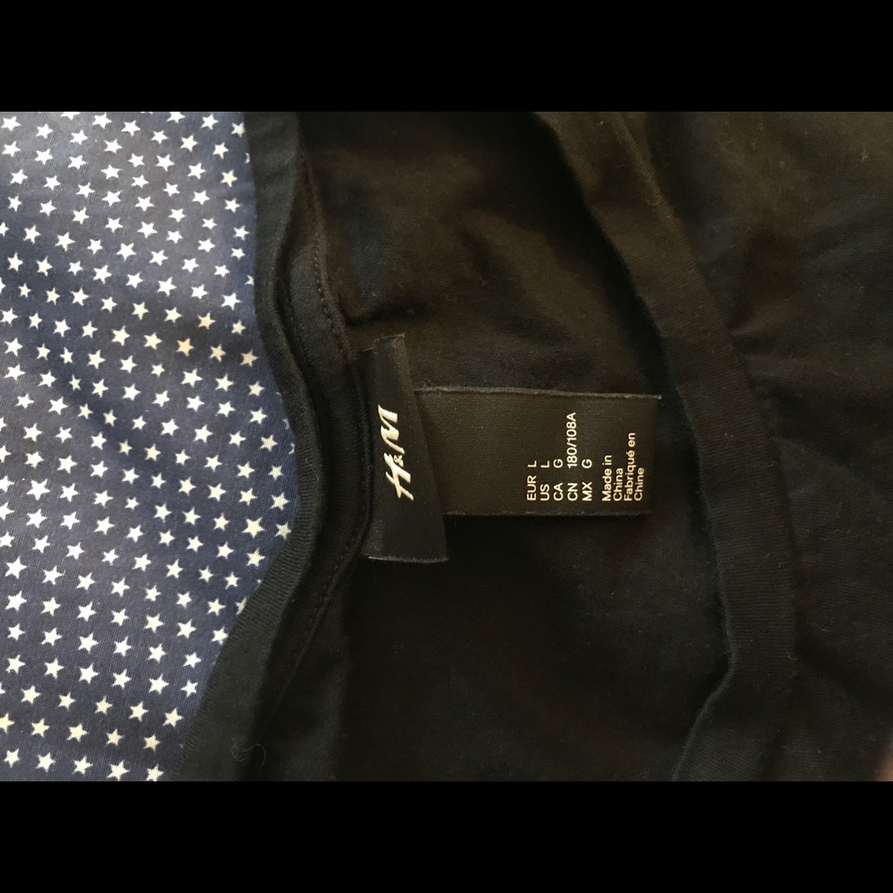 H n m black t shirt