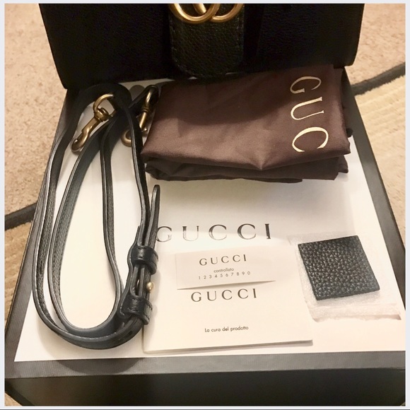 💯💝💖GUCCI Calfskin Leather GG Marmont Handle Bag - Picture 4 of 8