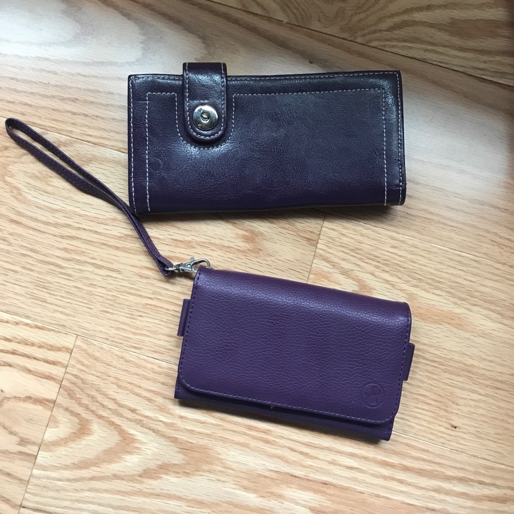 Purple Wallet and wristlet bundle