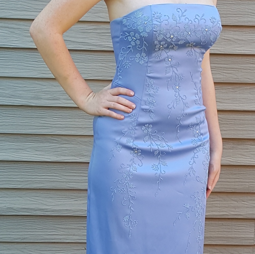Sky blue long dress