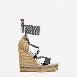 Zara lace up wedges