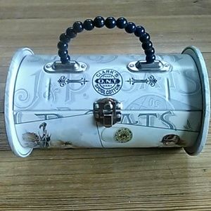 Novelty retro metal Clarks purse