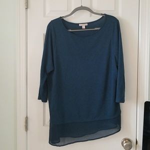 Teal asymetical tunicsweater